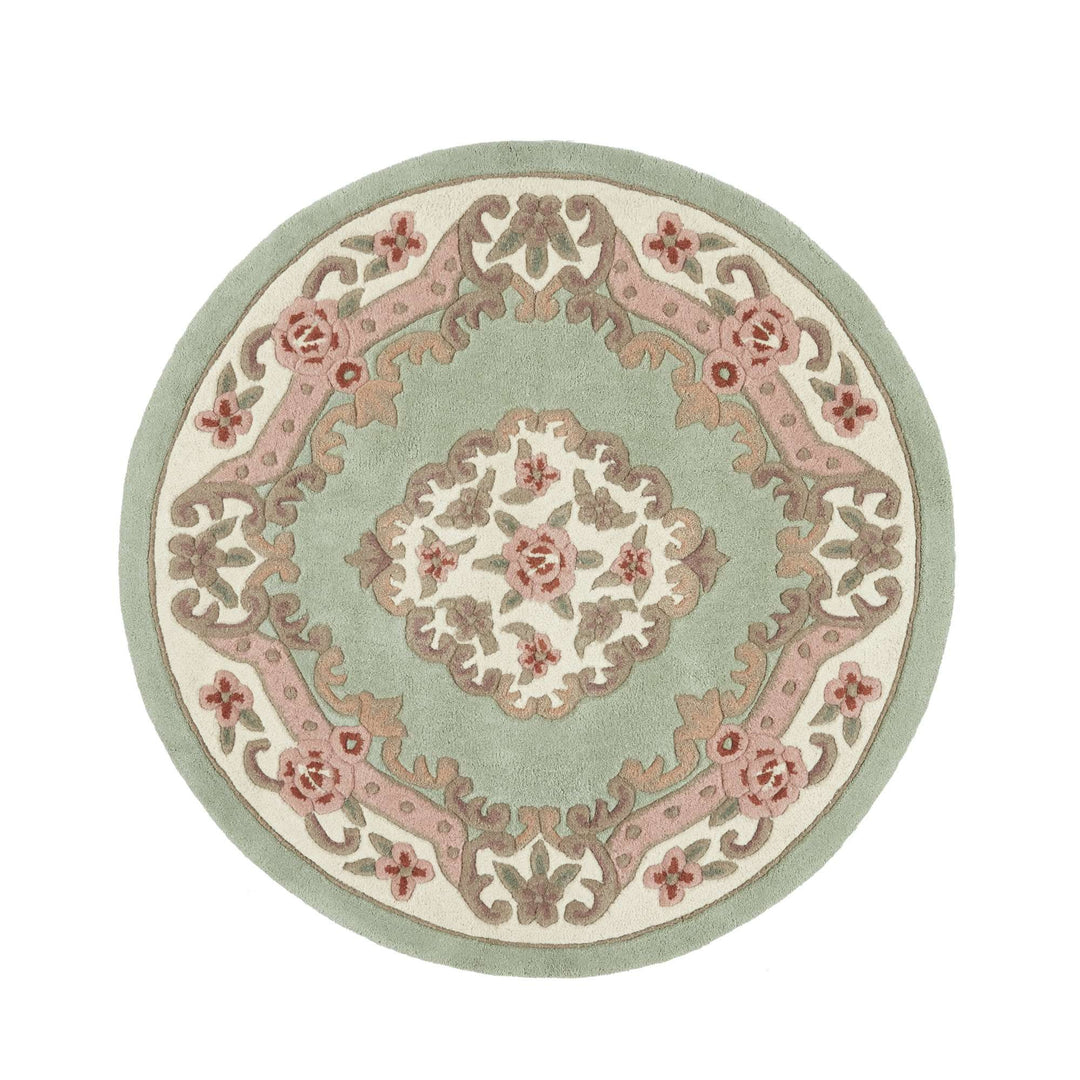 Origins Shensi Hand Tufted Pure Wool Green Traditional Area Rug - beUNIQ - Created by Product Upload - 120cm x 120cm - green traditional rug