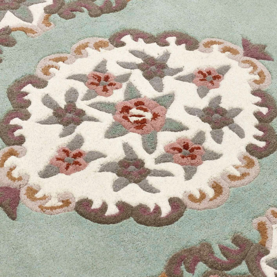 Origins Shensi Hand Tufted Pure Wool Green Traditional Area Rug - beUNIQ - Created by Product Upload - 120cm x 120cm - green traditional rug