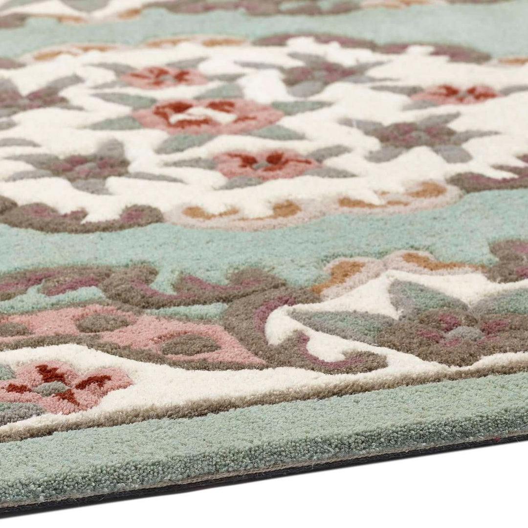Origins Shensi Hand Tufted Pure Wool Green Traditional Area Rug - beUNIQ - Created by Product Upload - 120cm x 120cm - green traditional rug