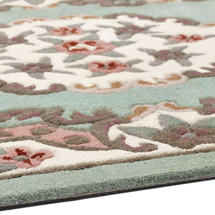 Origins Shensi Hand Tufted Pure Wool Green Traditional Area Rug - beUNIQ - Created by Product Upload - 120cm x 120cm - green traditional rug