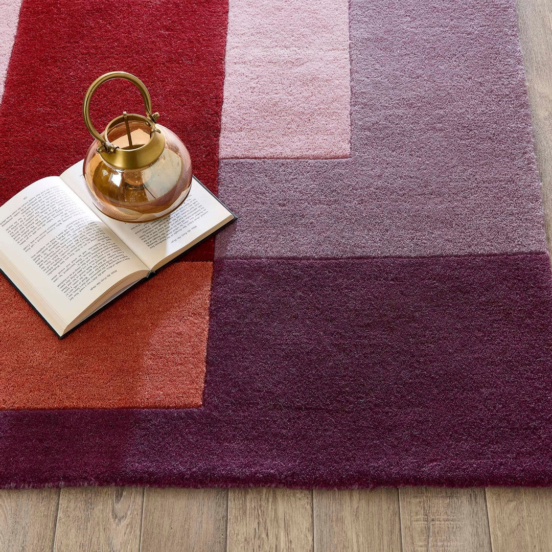 Origins Sienna Block Patterned Wool Rug Multi - Colour Geometric Design - beUNIQ - Created by Product Upload - 120x170 - living room rug
