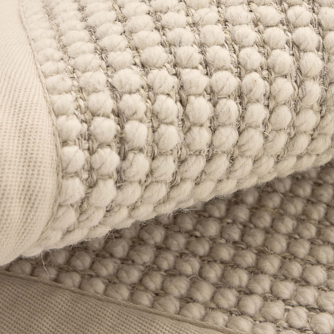 Origins Sisal Boucle Textured Rug With Classic Beige Border - beUNIQ - beige border rug - 67X200 - Created by Product Upload