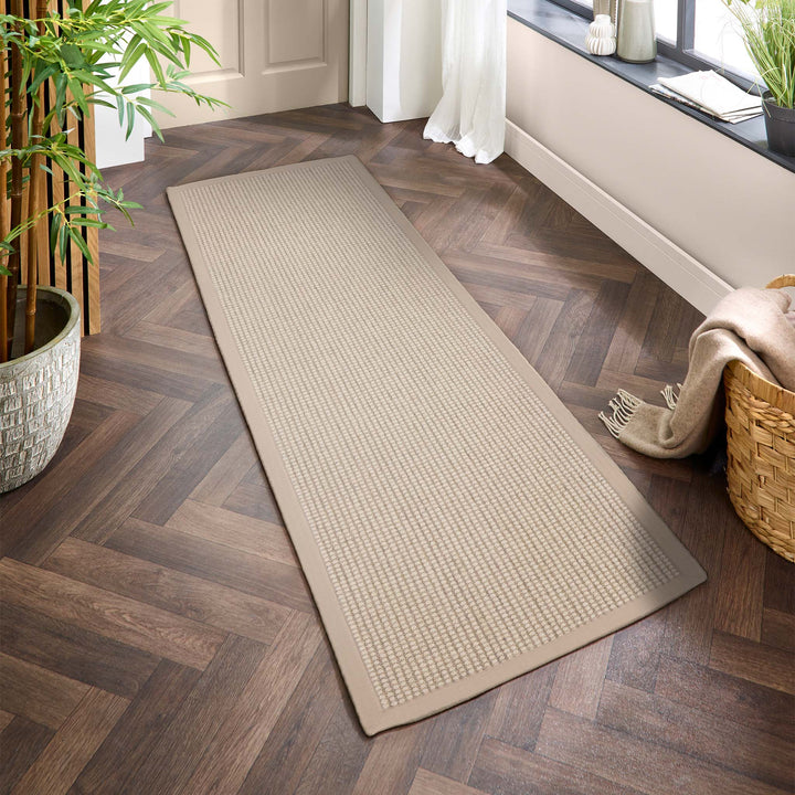 Origins Sisal Boucle Textured Rug With Classic Beige Border - beUNIQ - beige border rug - 80x150 - Created by Product Upload