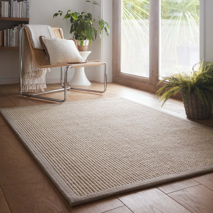Origins Sisal Boucle Rug Featuring Soft Grey Border - beUNIQ - Boucle Rug - 80x150 - Created by Product Upload