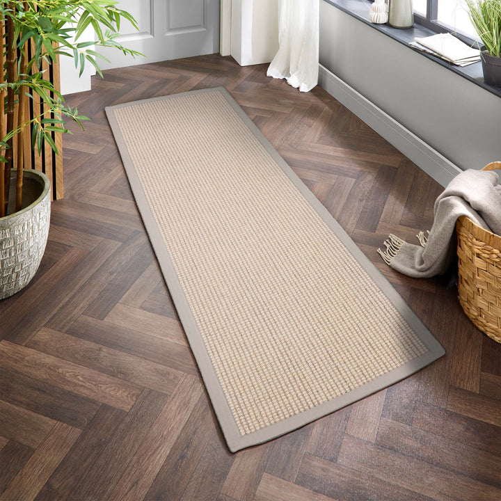 Origins Sisal Boucle Rug Featuring Soft Grey Border - beUNIQ - Boucle Rug - 67X200 - Created by Product Upload