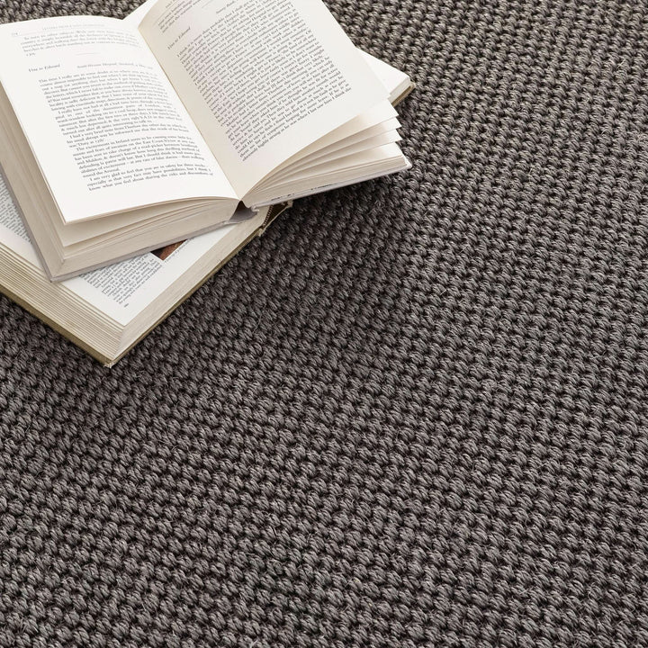 Origins Sisal Dark Grey Natural Woven Rug With Grey Border - beUNIQ - Created by Product Upload - 120x170 - dark grey rug