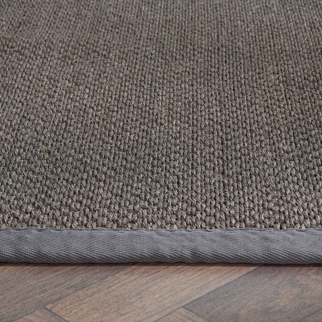Origins Sisal Dark Grey Natural Woven Rug With Grey Border - beUNIQ - Created by Product Upload - 120x170 - dark grey rug
