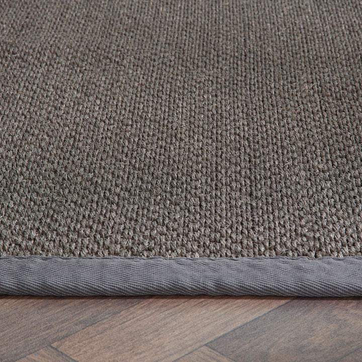 Origins Sisal Dark Grey Natural Woven Rug With Grey Border - beUNIQ - Created by Product Upload - 120x170 - dark grey rug