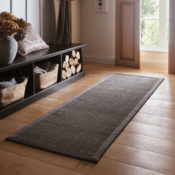 Origins Sisal Dark Grey Natural Woven Rug With Grey Border - beUNIQ - Created by Product Upload - 120x170 - dark grey rug