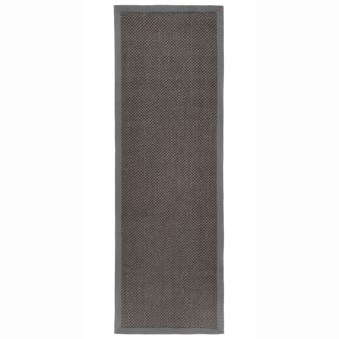 Origins Sisal Dark Grey Natural Woven Rug With Grey Border - beUNIQ - Created by Product Upload - 067x200 - dark grey rug