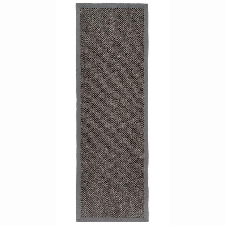Origins Sisal Dark Grey Natural Woven Rug With Grey Border - beUNIQ - Created by Product Upload - 067x200 - dark grey rug