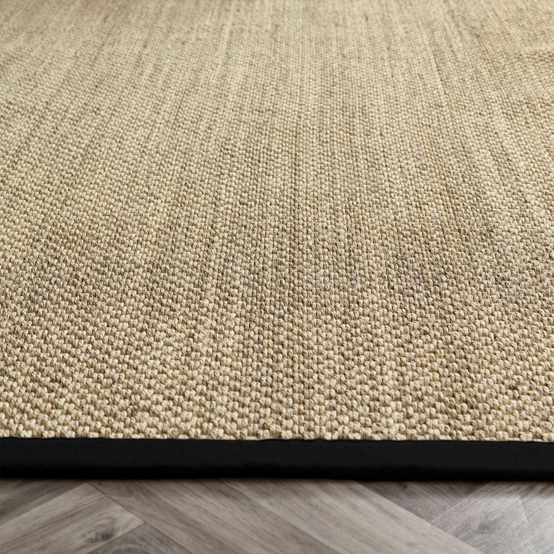 Origins Sisal Rug Light Beige with Black Border - beUNIQ - Black Border Rug - 200xCIR - Created by Product Upload