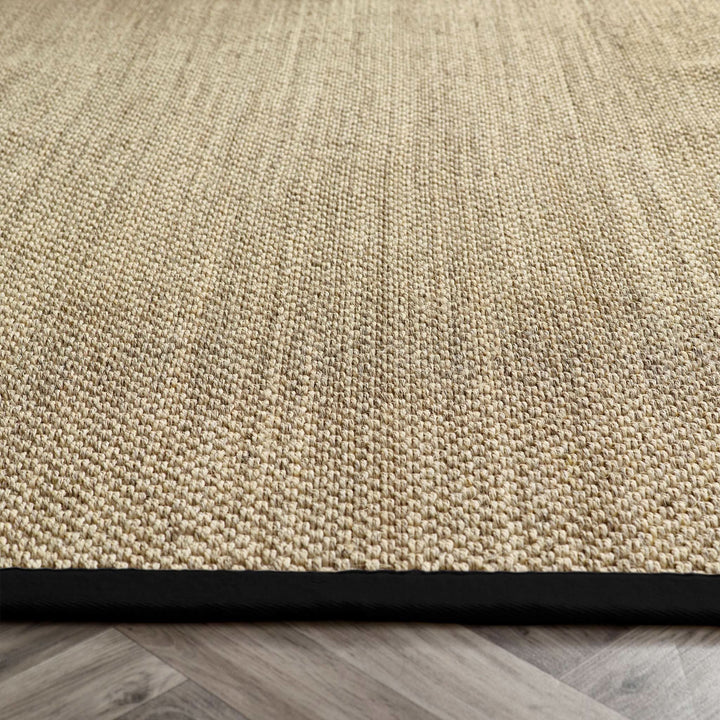 Origins Sisal Rug Light Beige with Black Border - beUNIQ - Black Border Rug - 200xCIR - Created by Product Upload