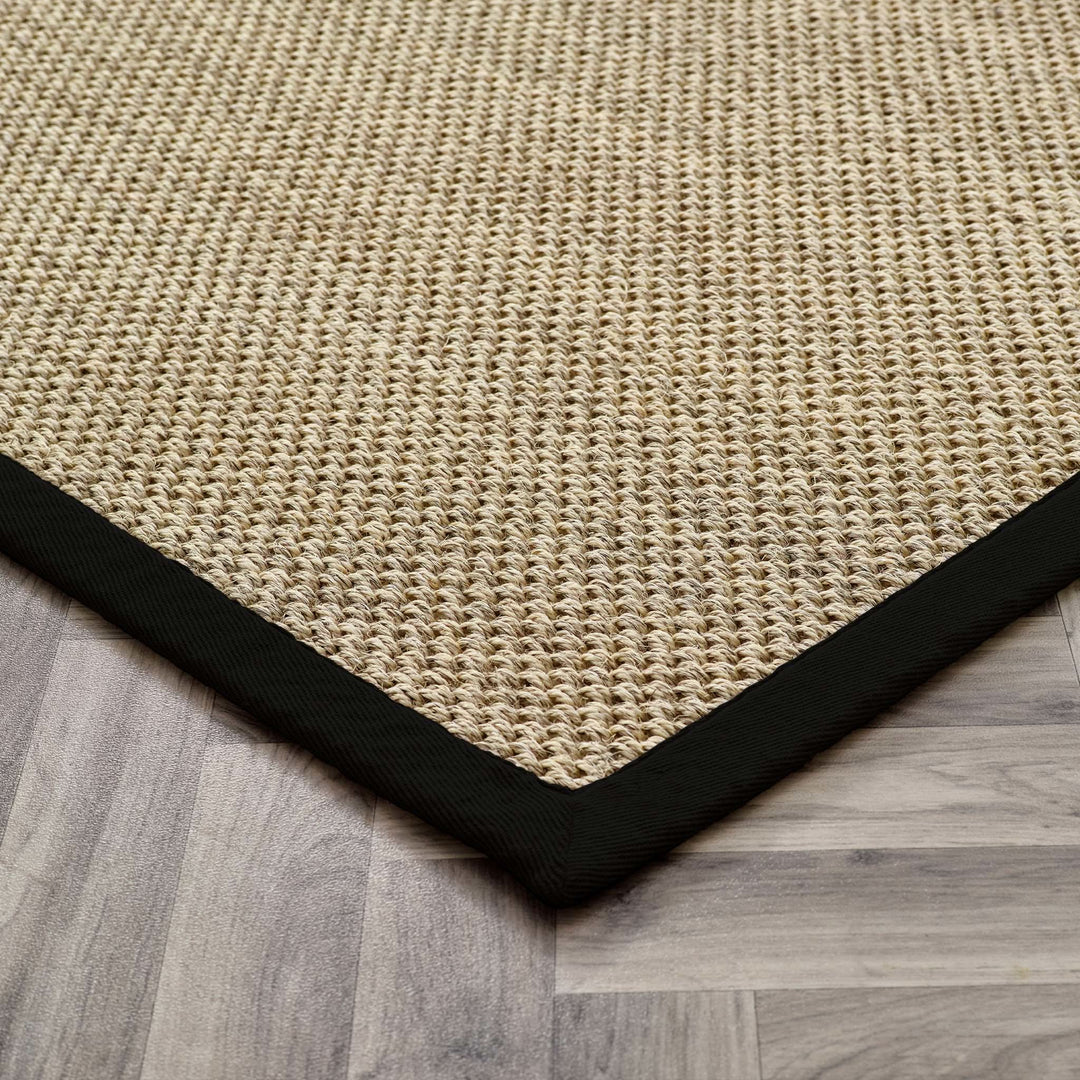 Origins Sisal Rug Light Beige with Black Border - beUNIQ - Black Border Rug - 200xCIR - Created by Product Upload