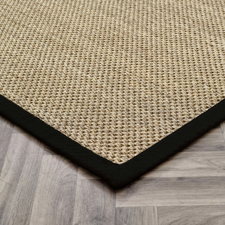 Origins Sisal Rug Light Beige with Black Border - beUNIQ - Black Border Rug - 200xCIR - Created by Product Upload