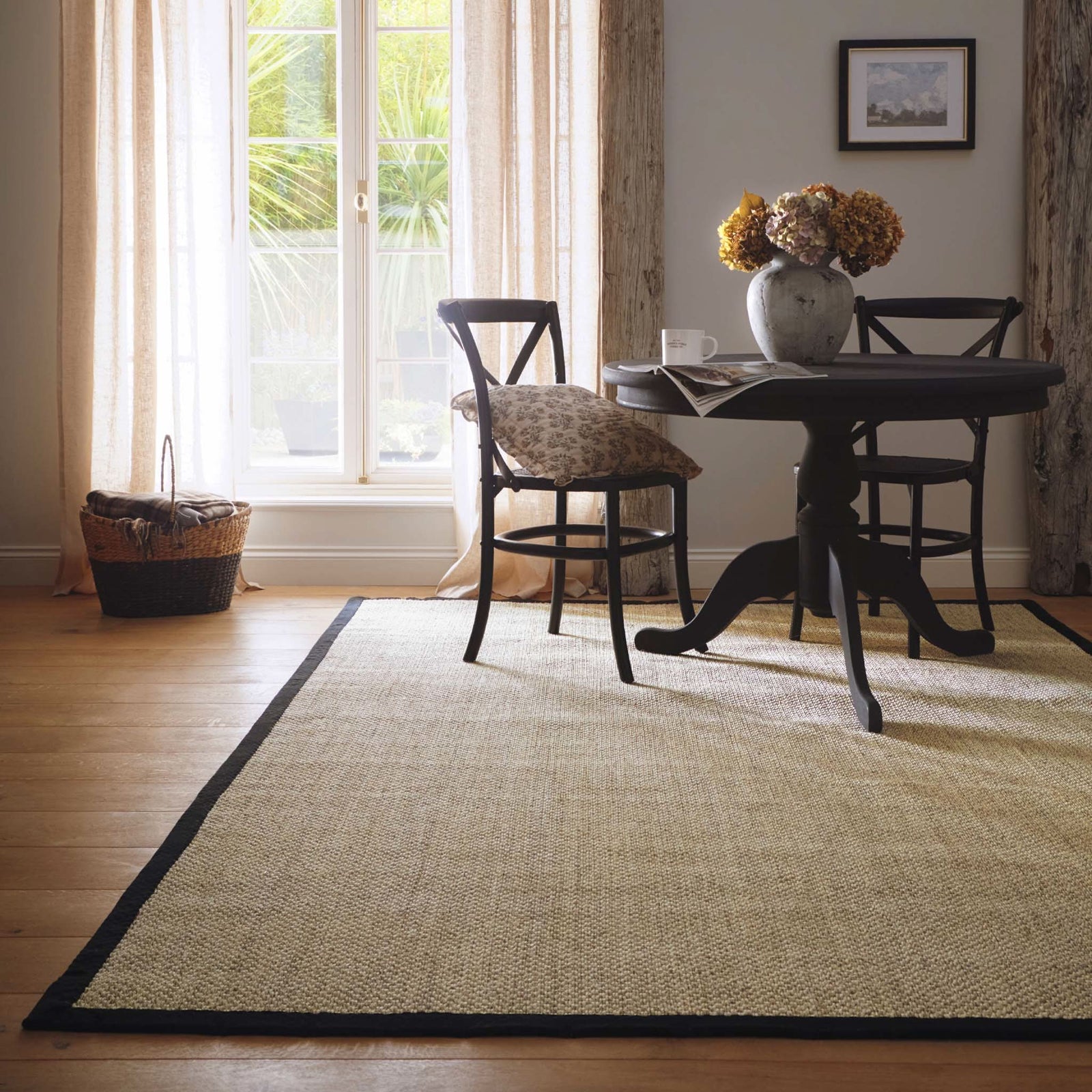 Origins Sisal Rug Light Beige with Black Border - beUNIQ - Black Border Rug - 80X150 - Created by Product Upload