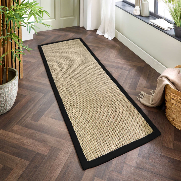 Origins Sisal Rug Light Beige with Black Border - beUNIQ - Black Border Rug - 67X200 - Created by Product Upload