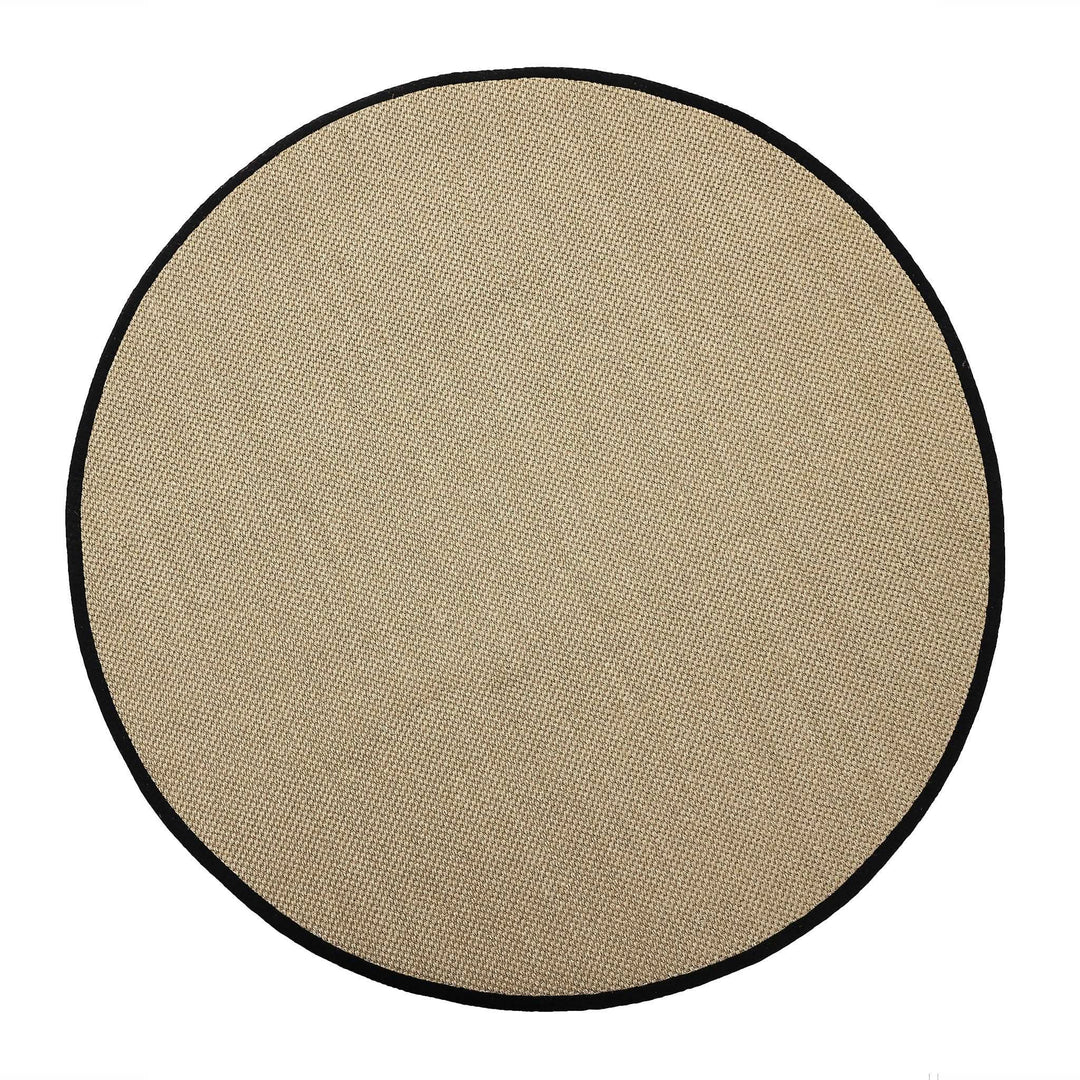 Origins Sisal Rug Light Beige with Black Border - beUNIQ - Black Border Rug - 200xCIR - Created by Product Upload