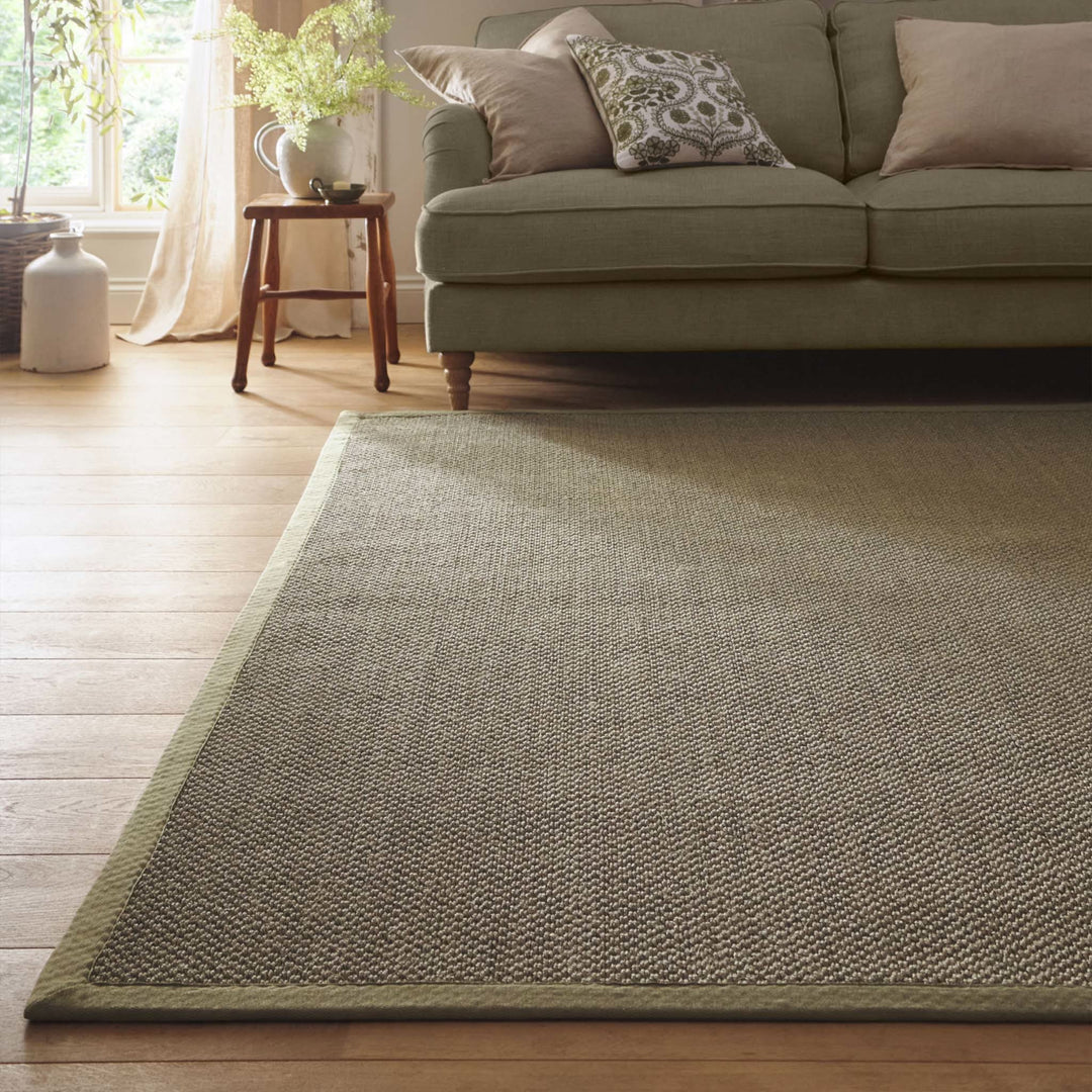 Origins Durable Sisal Sage Green Rug with Woven Border - beUNIQ - Bordered rug - 120x170 - Created by Product Upload