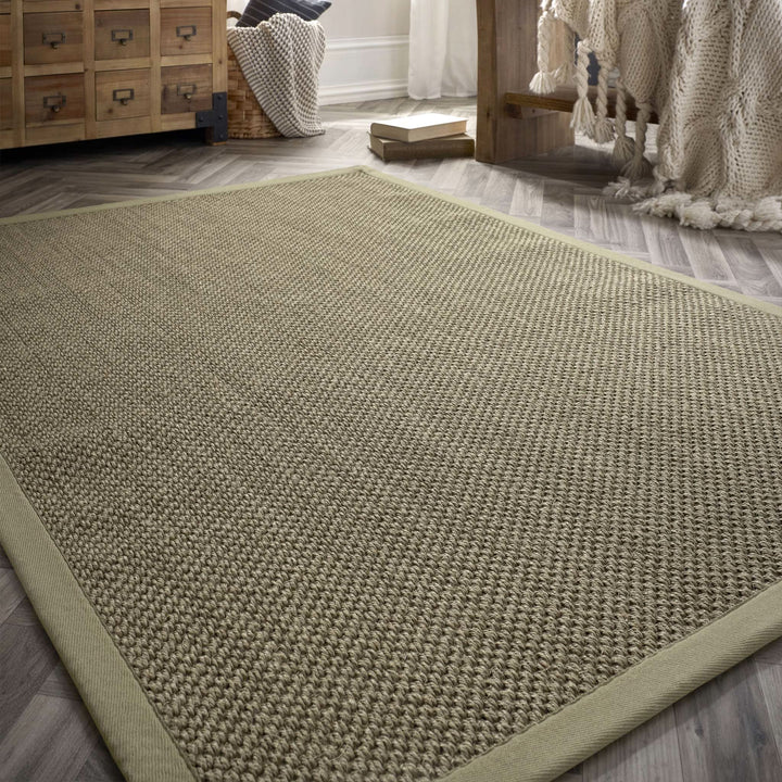 Origins Durable Sisal Sage Green Rug with Woven Border - beUNIQ - Bordered rug - 120x170 - Created by Product Upload