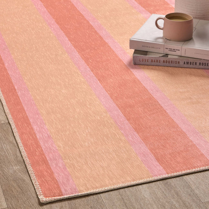 Origins Sorbet Stripe Washable Rug Chenille Non - Slip - beUNIQ - chenille rug - 67x200 - Created by Product Upload