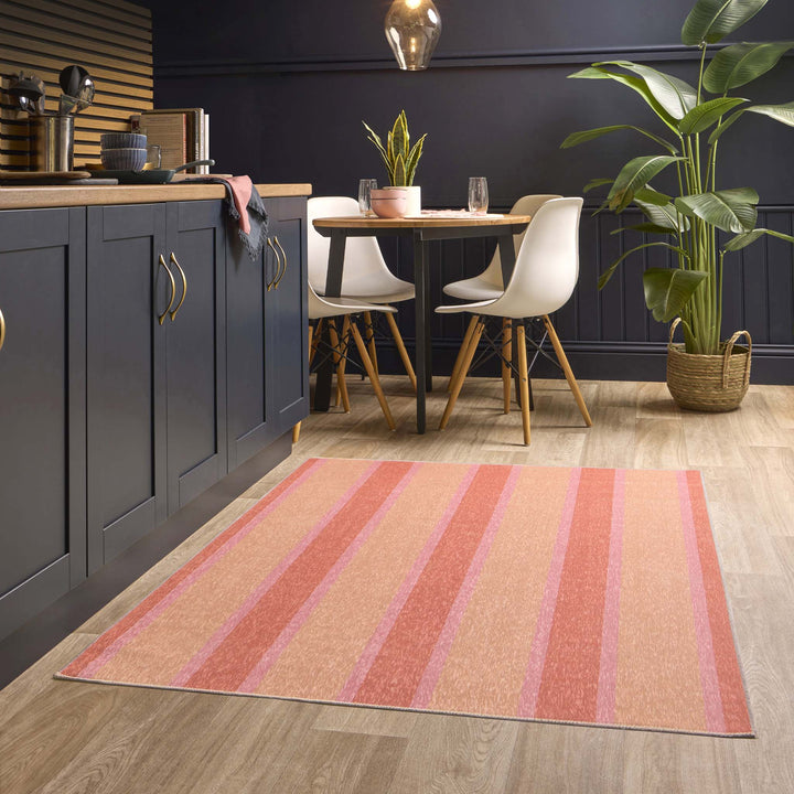 Origins Sorbet Stripe Washable Rug Chenille Non - Slip - beUNIQ - chenille rug - 80x150 - Created by Product Upload