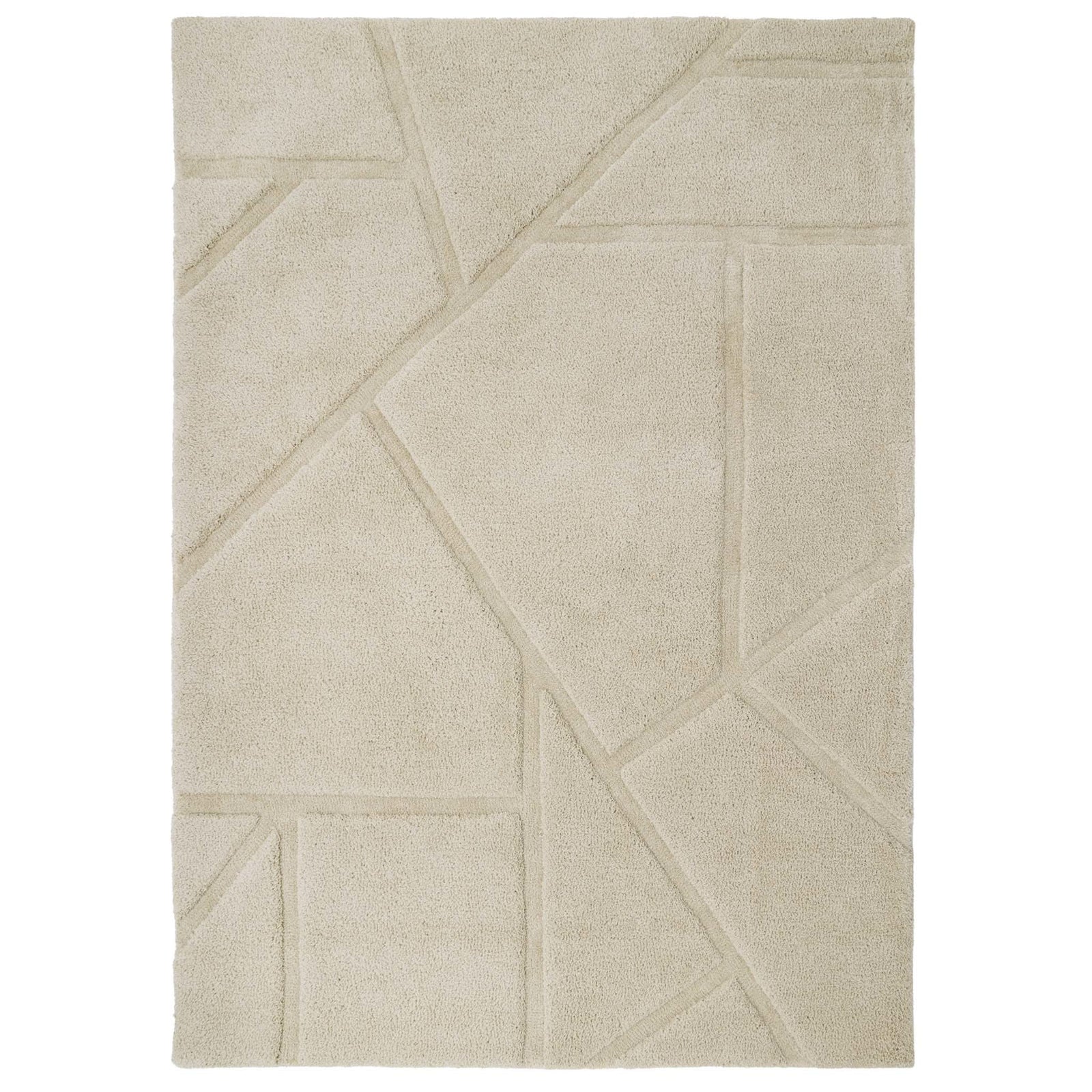 Origins Stack Geometric Patterned Rug Cream Soft Textured Modern Design - beUNIQ - cream geometric rug - 120x170 - Created by Product Upload