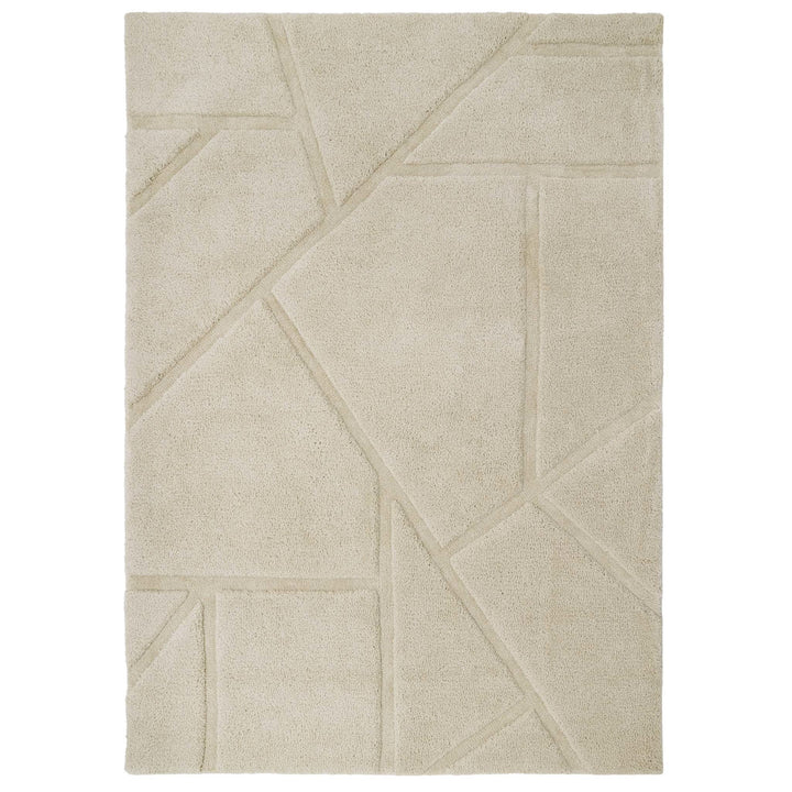 Origins Stack Geometric Patterned Rug Cream Soft Textured Modern Design - beUNIQ - cream geometric rug - 120x170 - Created by Product Upload