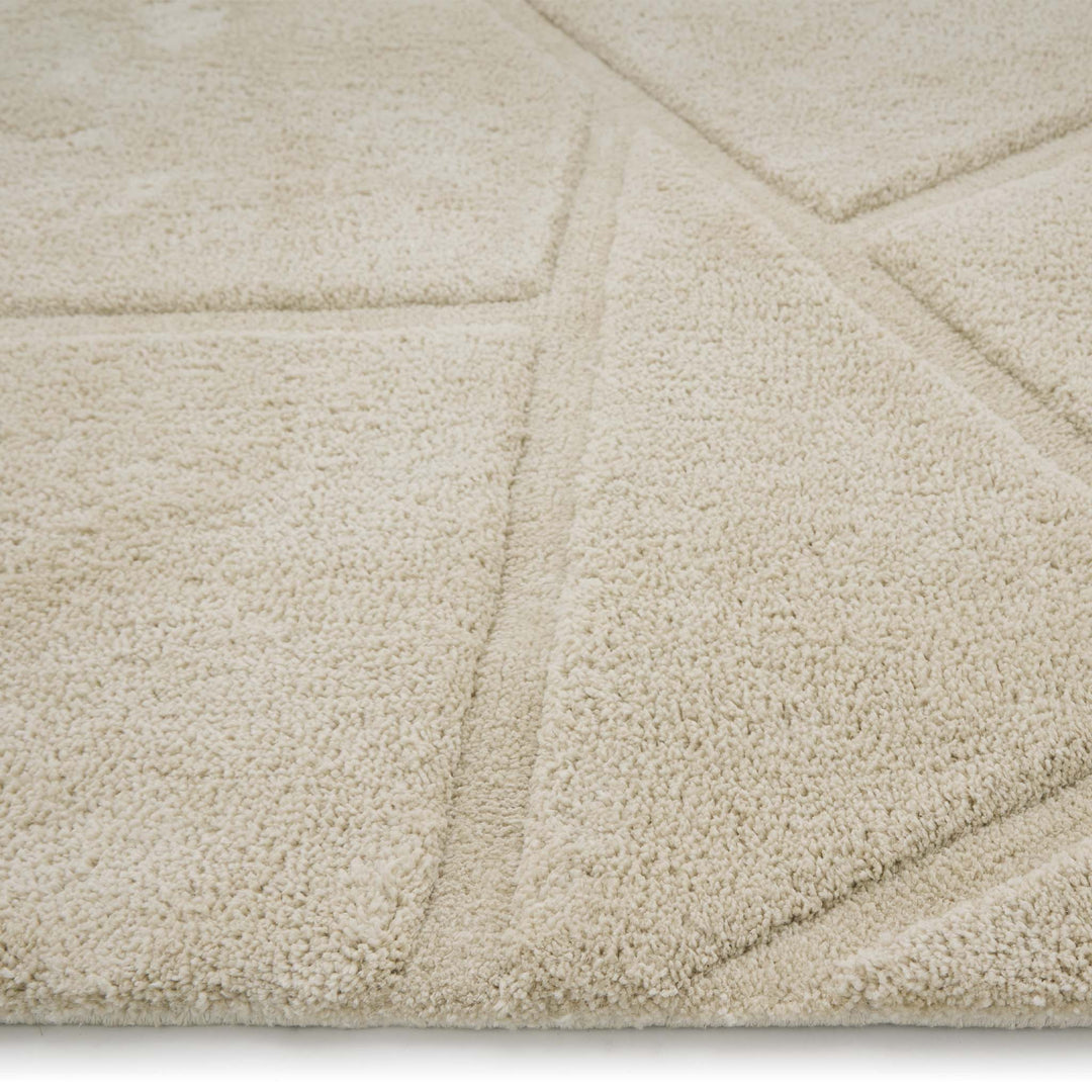 Origins Stack Geometric Patterned Rug Cream Soft Textured Modern Design - beUNIQ - cream geometric rug - 120x170 - Created by Product Upload