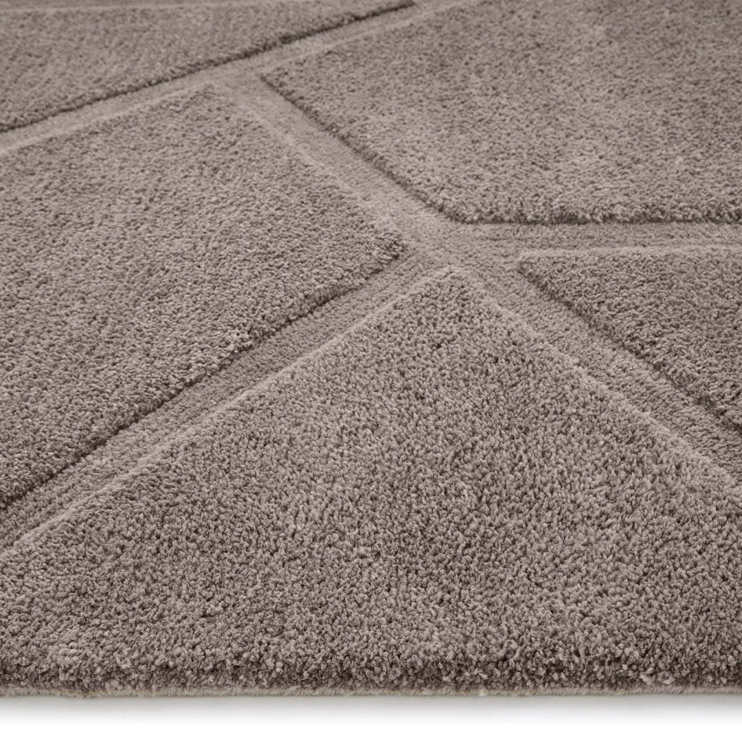 Origins Stack Geometric Rug Mauve and Grey - beUNIQ - Created by Product Upload - 120x170 - Geometric Rug
