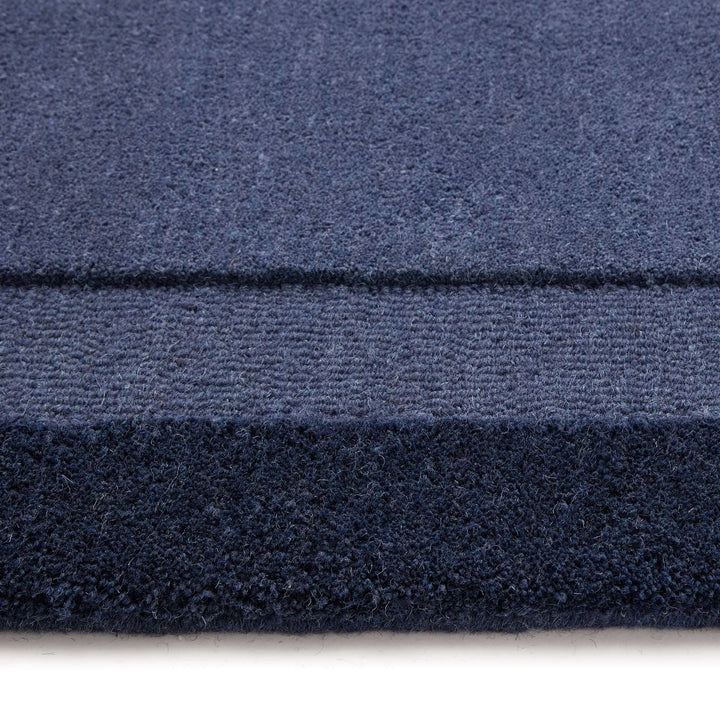 Origins Stacked Border Wool Rug in Evening Blue - beUNIQ - Created by Product Upload - 120x170 - Evening Blue rug
