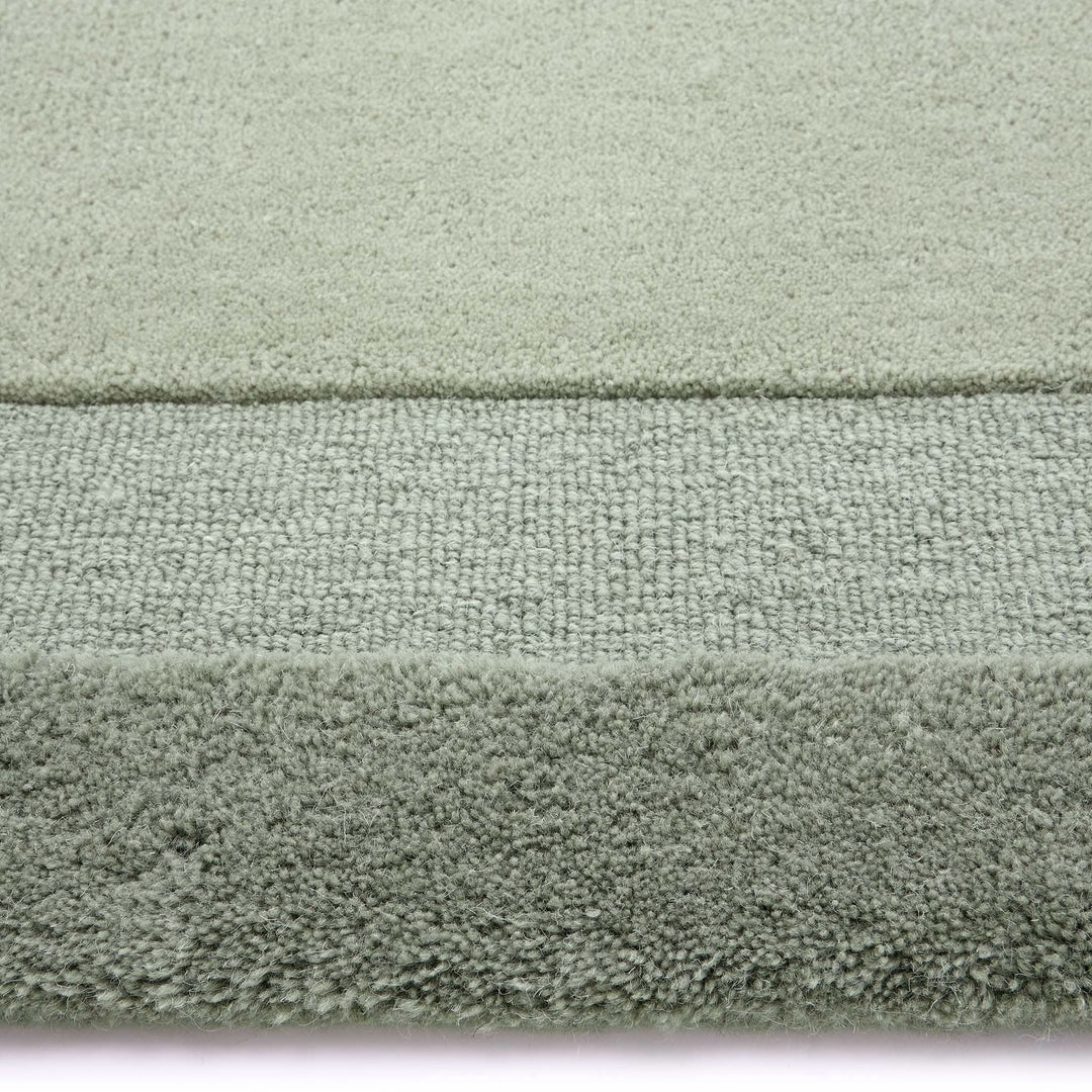 Origins Stacked Border Wool Area Rug in Soft Green - beUNIQ - Created by Product Upload - 120x170 - Modern Living Room Rug