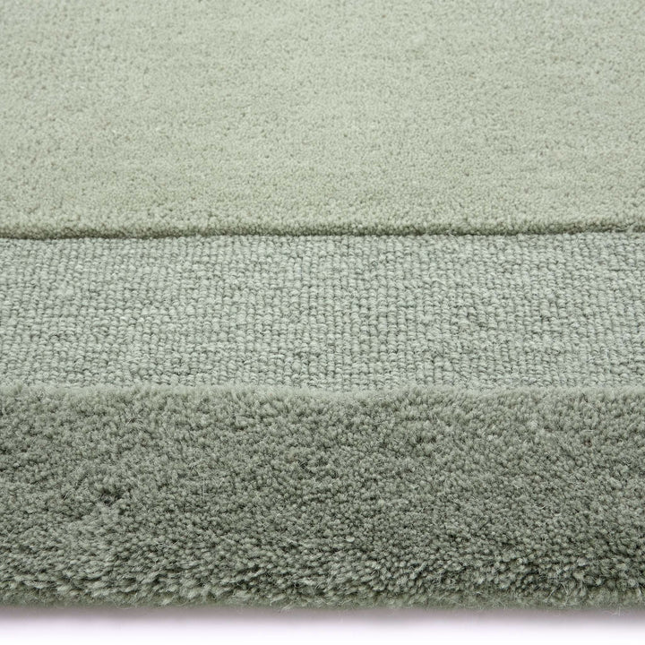 Origins Stacked Border Wool Area Rug in Soft Green - beUNIQ - Created by Product Upload - 120x170 - Modern Living Room Rug