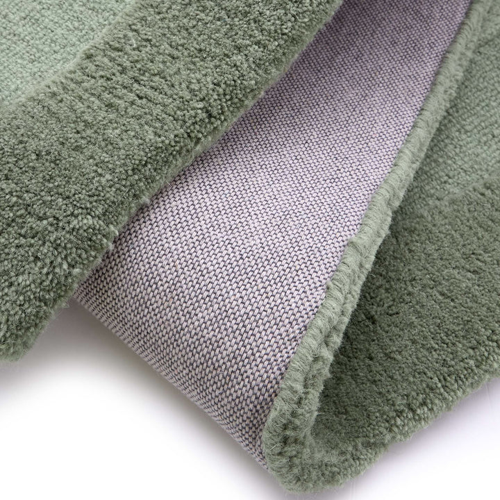 Origins Stacked Border Wool Area Rug in Soft Green - beUNIQ - Created by Product Upload - 120x170 - Modern Living Room Rug
