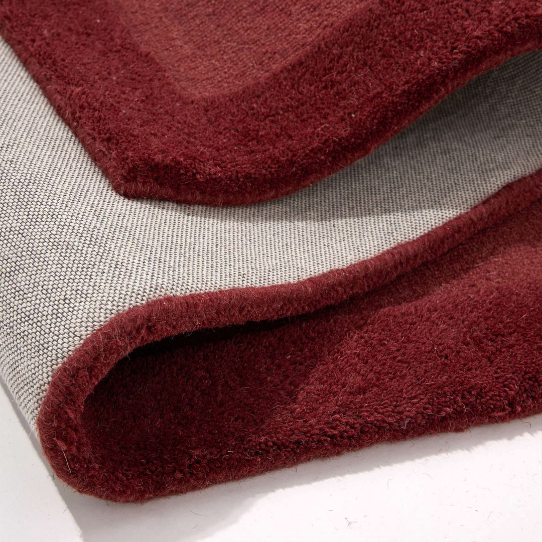 Origins Stacked Border Wool Rug Wine Red - beUNIQ - Created by Product Upload - 120x170 - living room rug