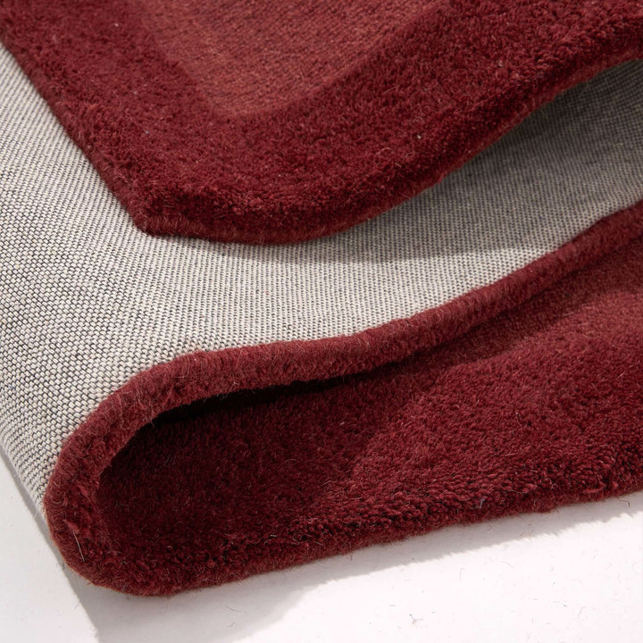 Origins Stacked Border Wool Rug Wine Red - beUNIQ - Created by Product Upload - 120x170 - living room rug