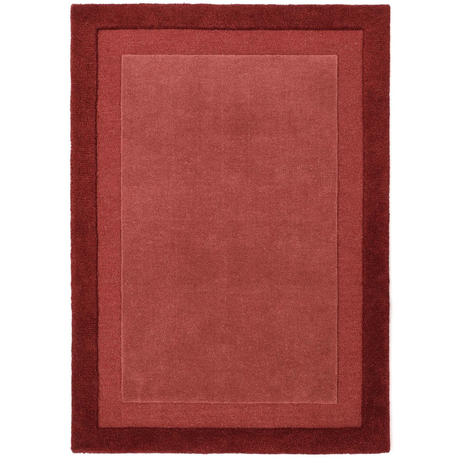 Origins Stacked Border Wool Rug Wine Red - beUNIQ - Created by Product Upload - 120x170 - living room rug