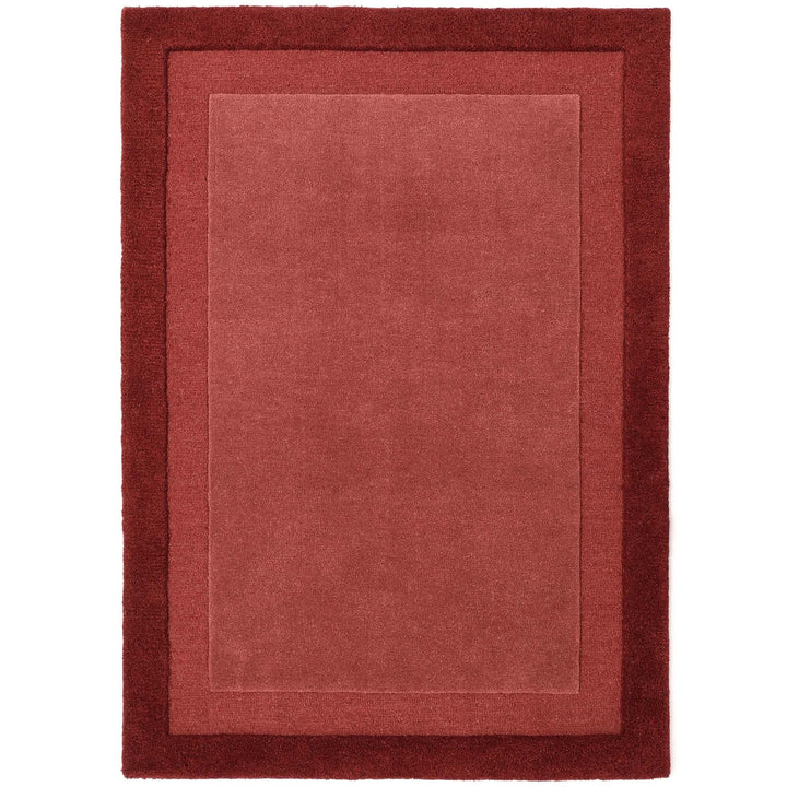 Origins Stacked Border Wool Rug Wine Red - beUNIQ - Created by Product Upload - 120x170 - living room rug