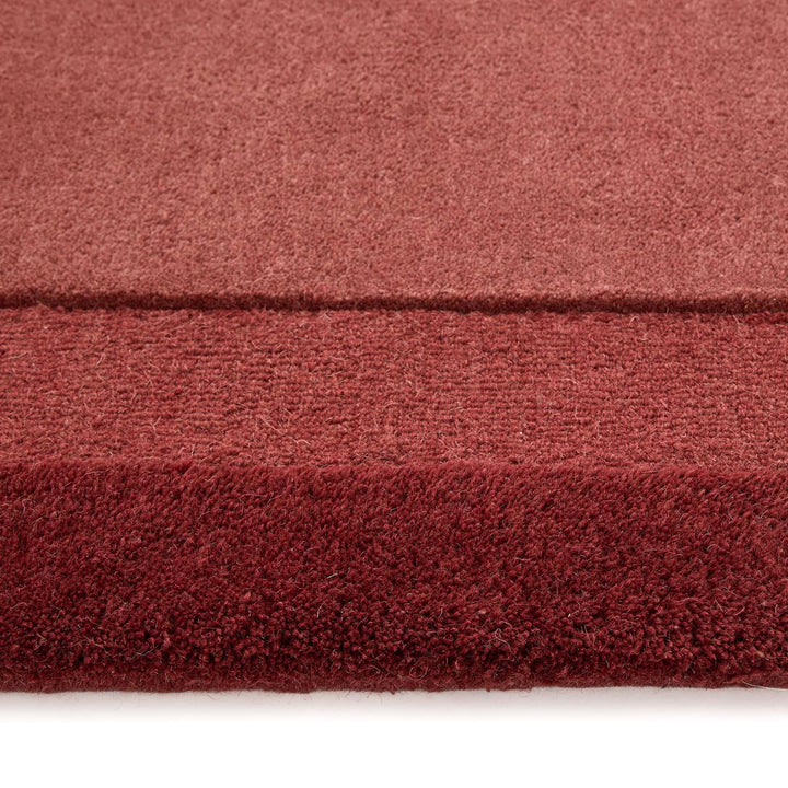 Origins Stacked Border Wool Rug Wine Red - beUNIQ - Created by Product Upload - 120x170 - living room rug
