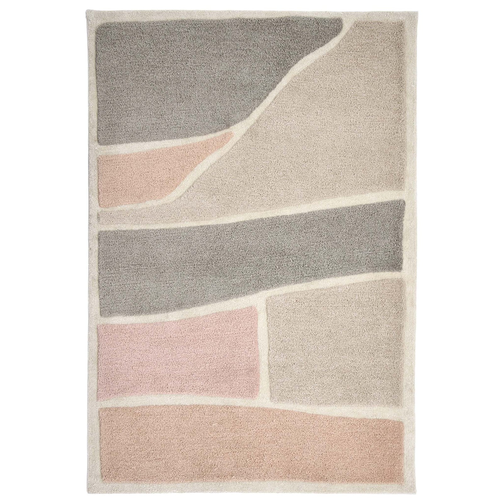 Origins Strata Abstract Area Rug Pink Grey Contemporary Style - beUNIQ - Abstract Area Rug - 120x170 - Contemporary Rug