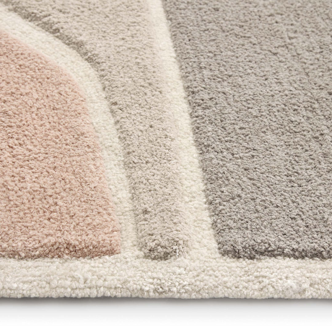 Origins Strata Abstract Area Rug Pink Grey Contemporary Style - beUNIQ - Abstract Area Rug - 120x170 - Contemporary Rug