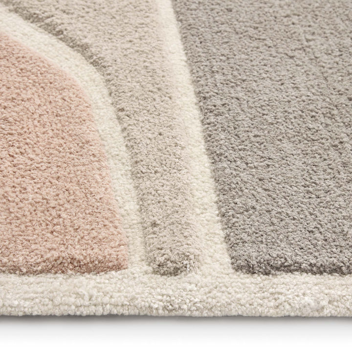 Origins Strata Abstract Area Rug Pink Grey Contemporary Style - beUNIQ - Abstract Area Rug - 120x170 - Contemporary Rug