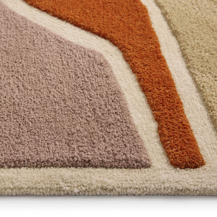 Origins Strata Terracotta Abstract Rug Contemporary Earthy Design - beUNIQ - abstract rug - 120x170 - contemporary rug