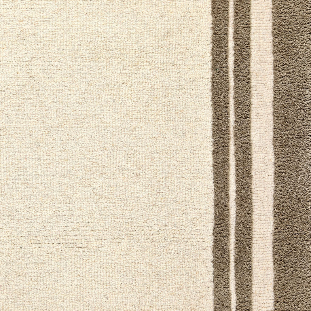 Origins Piper Hand Tufted Wool Border Rug in Taupe - beUNIQ - border rug - 067X200 - contemporary living room rug
