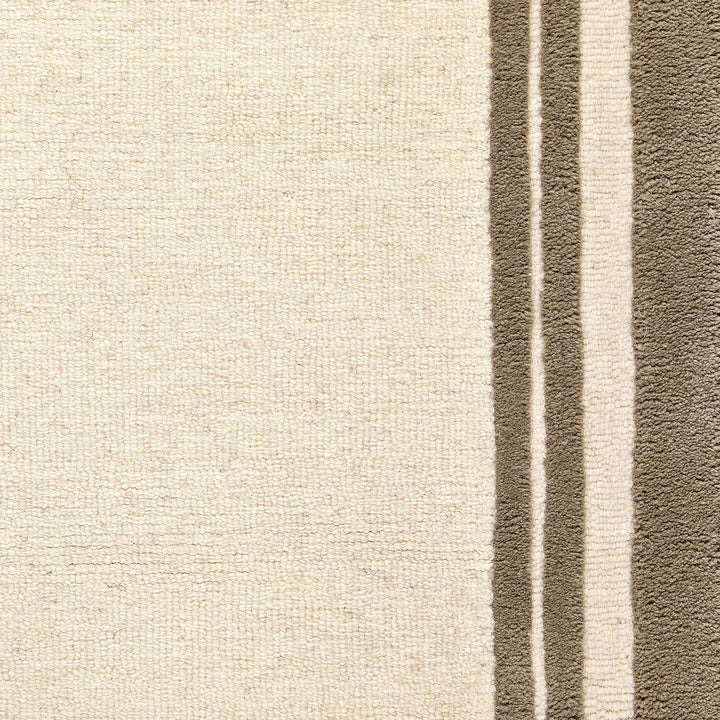 Origins Piper Hand Tufted Wool Border Rug in Taupe - beUNIQ - border rug - 067X200 - contemporary living room rug