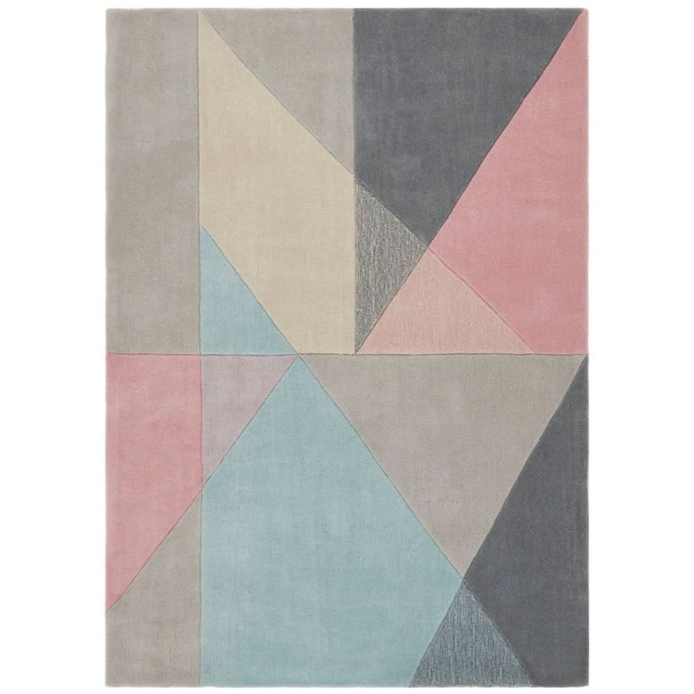 Origins Trio Multi Pastel Abstract Geometric Triangle Area Rug - beUNIQ - abstract triangle rug - 80cm x 150cm - Created by Product Upload