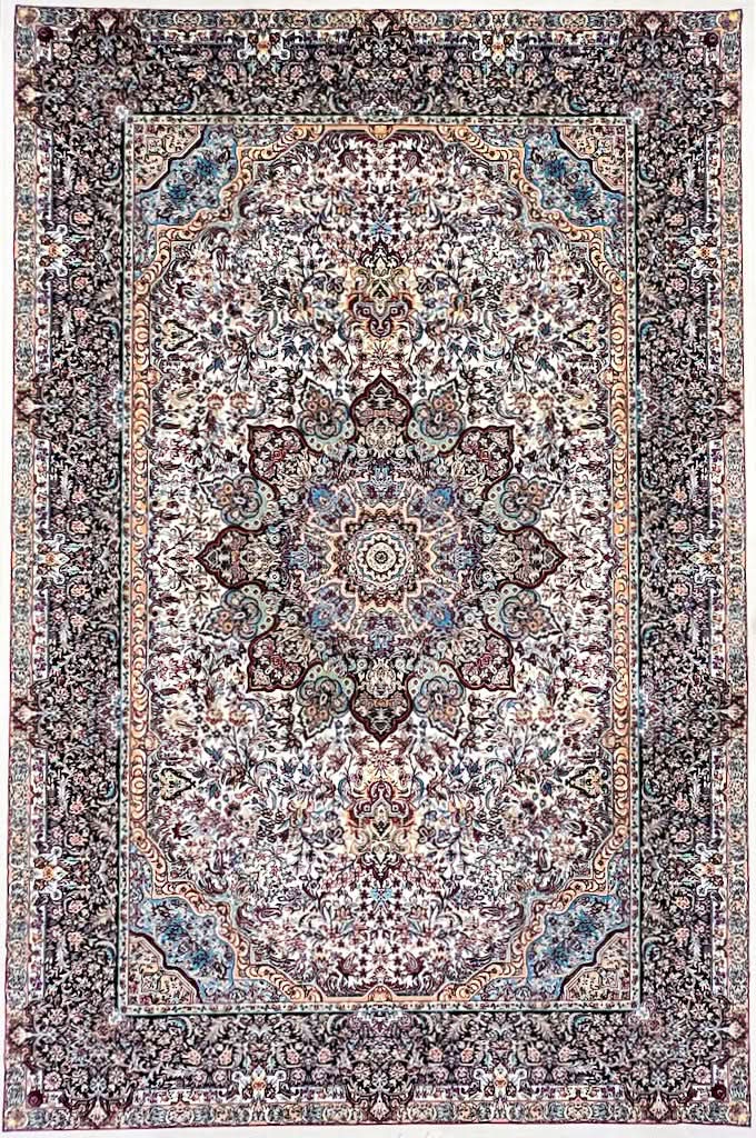 Ottoman Oriental Area Rug in Black and Cream – beUNIQ