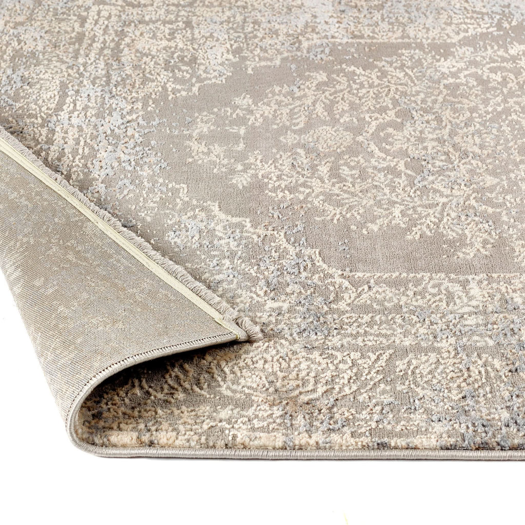 Origins Vintage Medallion Blue Grey Distressed Traditional Fringed Rug - beUNIQ - blue grey rug - 80cm x 150cm - Created by Product Upload