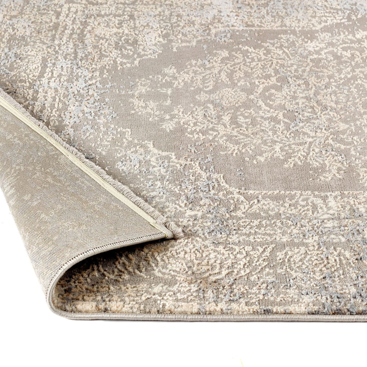 Origins Vintage Medallion Blue Grey Distressed Traditional Fringed Rug - beUNIQ - blue grey rug - 80cm x 150cm - Created by Product Upload