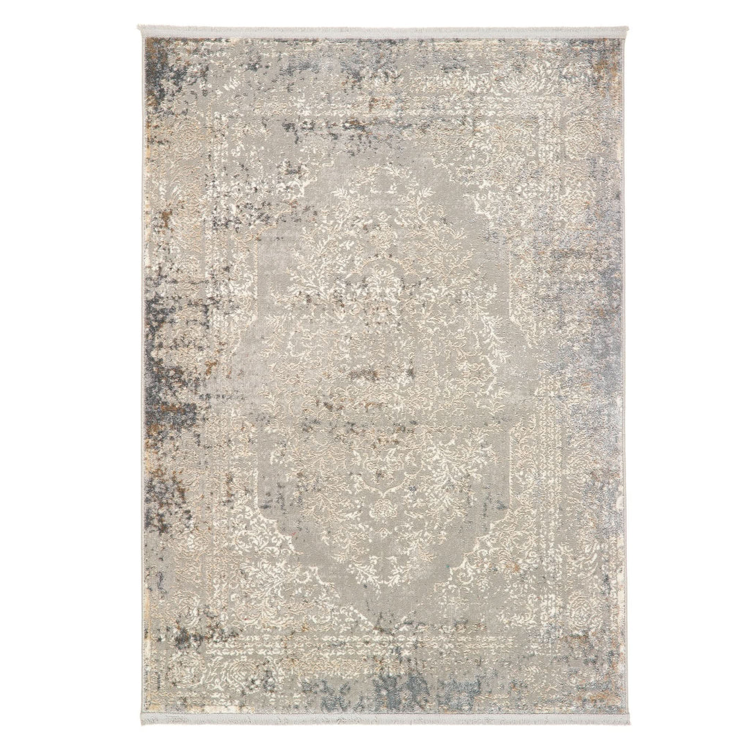 Origins Vintage Medallion Blue Grey Distressed Traditional Fringed Rug - beUNIQ - blue grey rug - 80cm x 150cm - Created by Product Upload
